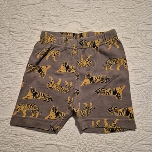 Hanna Andersson boys size 110 or 5 tan gold tiger print pajama shorts VGUC